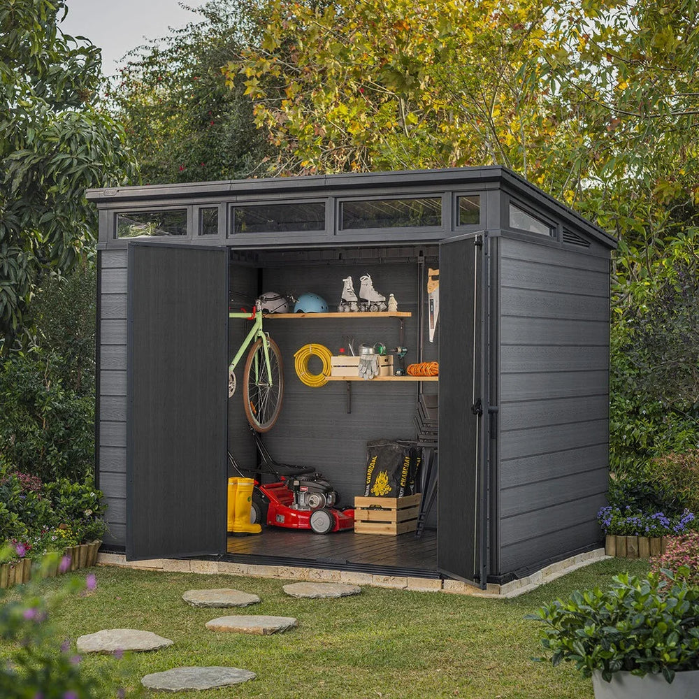 Keter Cortina 9ft 2″ x 7ft Garden Storage Shed Nibeza Style