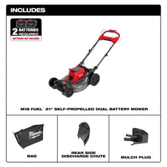 Milwaukee 2823-22HD M18 FUEL Self-Propelled Dual Battery Mower Kit Nibeza Style