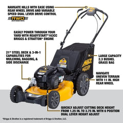 DEWALT 21″ 163cc Self-Propelled Lawn Mower Nibeza Style
