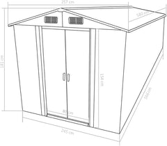 vidaXL Garden Shed 257x580x181 cm Metal Nibeza Style