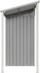 Garden shed with elongated roof, light grey, 277 x 110.5 x 181 cm Nibeza Style