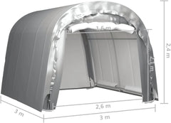 300x300 cm grey steel storage tent Nibeza Style