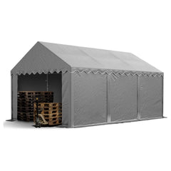 TOOLPORT 3×6 m storage tent, garage tent, waterproof 700 N PVC tarpaulin, grey Nibeza Style