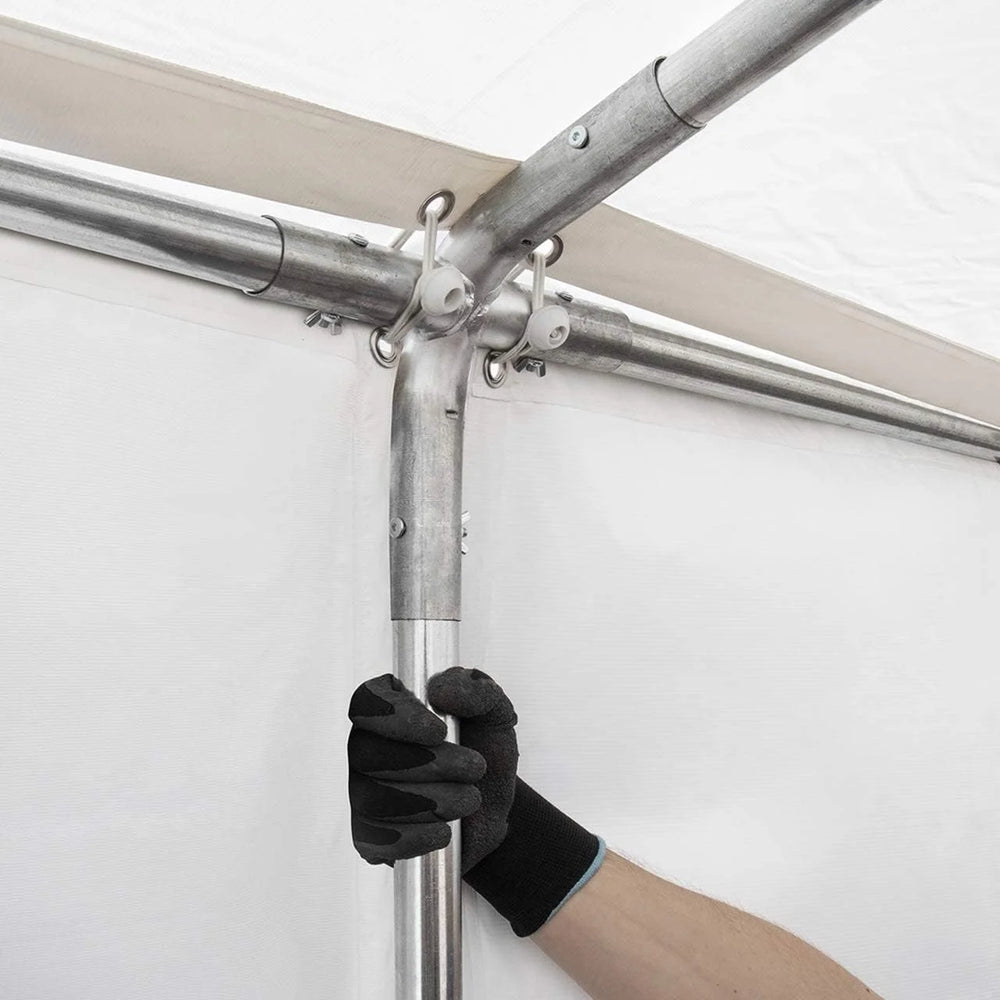 TOOLPORT 5 x 8 m PVC 700 N dark green waterproof warehouse tent Nibeza Style