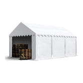 3×6 m storage tent, PVC 750, perimeter frame, white Nibeza Style