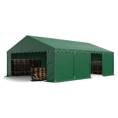 TOOLPORT 5 x 8 m PVC 700 N dark green waterproof warehouse tent Nibeza Style