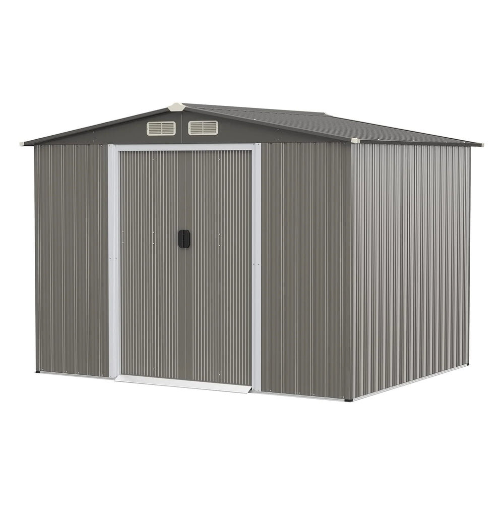 Garden Shed 260 x 207 x 181 cm Outdoor Sheds with 4 Shutters Nibeza Style