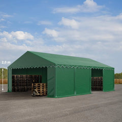 TOOLPORT 5 x 8 m PVC 700 N dark green waterproof warehouse tent Nibeza Style