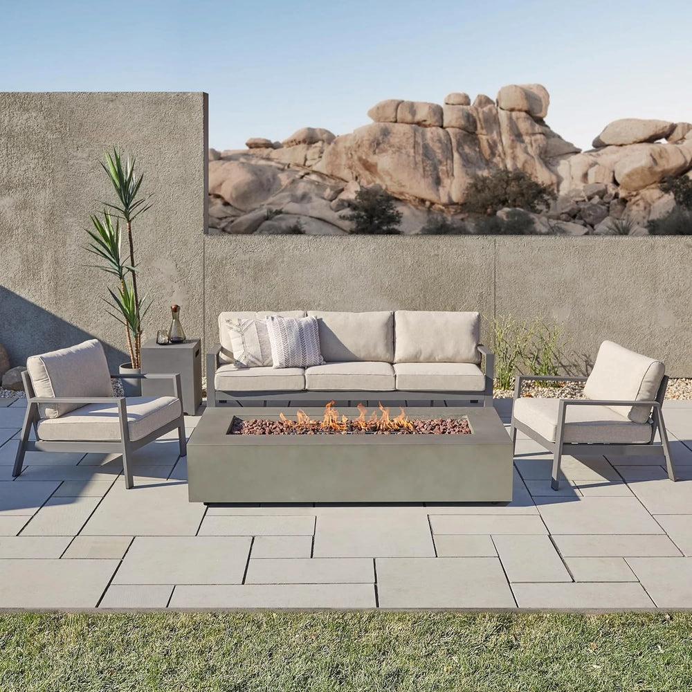 Real Flame Aegean 70″ Rectangle Propane Fire Table Nibeza Style