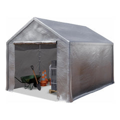 TOOLPORT 3×4 m storage tent, tent structure, garage tent, PE 350 N tarpaulin, waterproof, grey Nibeza Style
