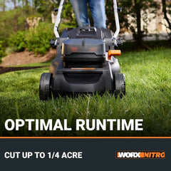 WORX Nitro 40V 16″ Cordless Lawn Mower w/Brushless Motor 2.0 & Intellicut Nibeza Style