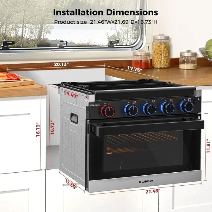 CAMPLUX 2-in-1 RV Propane Oven Stove Nibeza Style