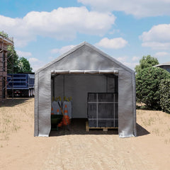 TOOLPORT 3×4 m storage tent, tent structure, garage tent, PE 350 N tarpaulin, waterproof, grey Nibeza Style