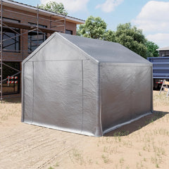 TOOLPORT 3×4 m storage tent, tent structure, garage tent, PE 350 N tarpaulin, waterproof, grey Nibeza Style