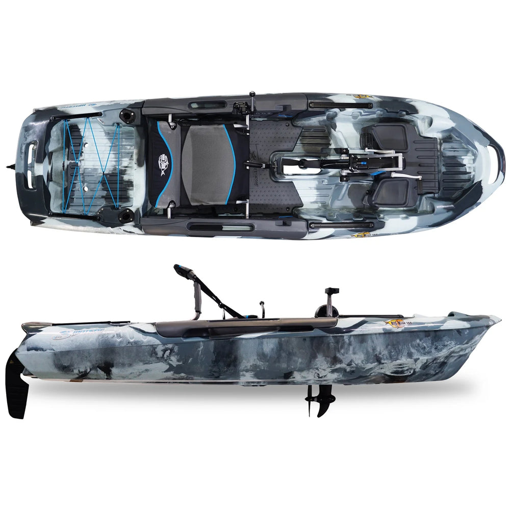 3 Waters Big Fish 108′ Length Urban Camo Pro Fish Pedal Drive Cathedral Hull Nibeza Style