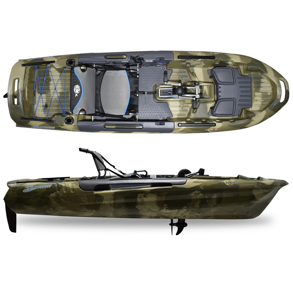 3 Waters Big Fish 108′ Length Urban Camo Pro Fish Pedal Drive Cathedral Hull Nibeza Style