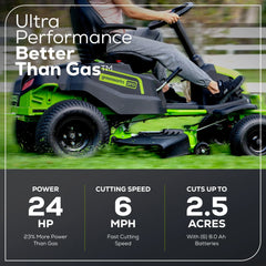 Greenworks 60V 42″ Cordless Battery CrossoverT Riding Lawn Mower Nibeza Style