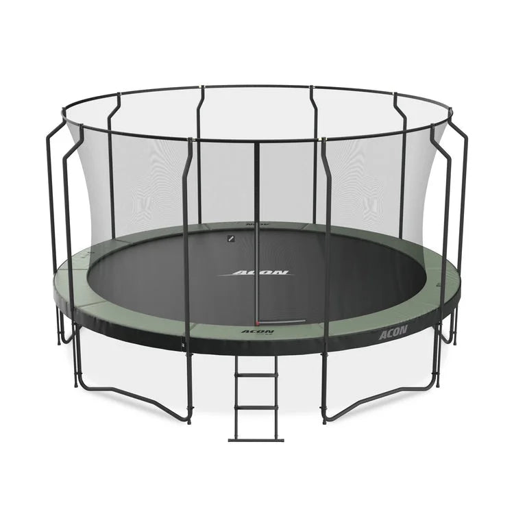 Acon Air 15ft Round Trampoline with Premium Net and Ladder Nibeza Style