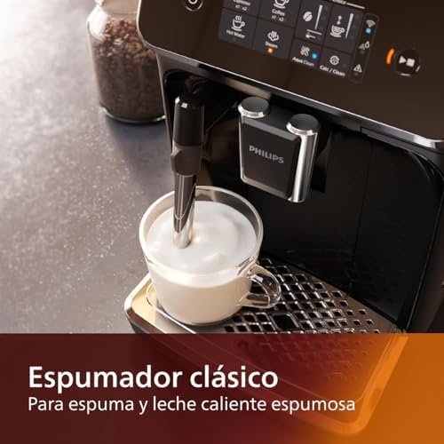 Philips 1200 Series Fully Automatic Espresso Machine, Classic Milk Frother, 2 Coffee Varieties, Intuitive Touch Display, 100% Ceramic Grinder, AquaClean Filter, Aroma Seal, Black (EP1220/04) Nibeza Style
