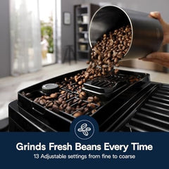 De’Longhi Magnifica Start Automatic Espresso Machine with Manual Milk Frother & Built in Grinder – 3 One-Touch Recipes, Easy-to-Clean, Home Barista Coffee Maker for Lattes, Cappuccino, Iced Coffee Nibeza Style