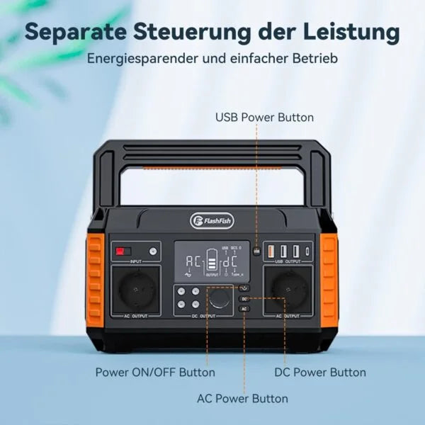 Flashfish P60 Portable Power Station | 560W 520Wh, P60 Nibeza Style
