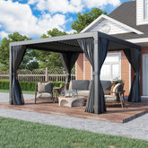 EROMMY 10 ft. W x 10 ft. D Outdoor Louvered Pergola Nibeza Style