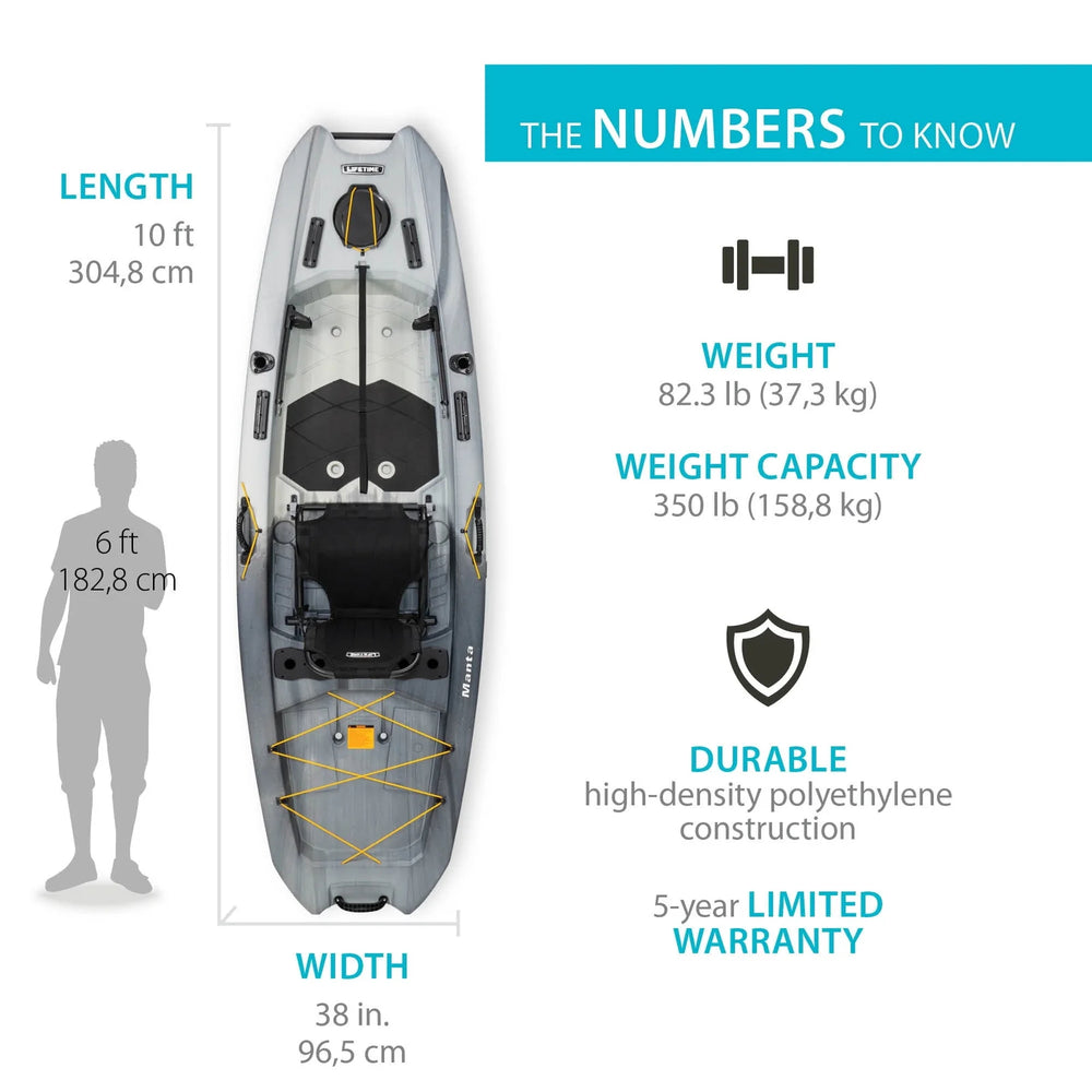 Lifetime Manta 120 inch Sit-on-Top Kayak, Tactic Fusion Nibeza Style