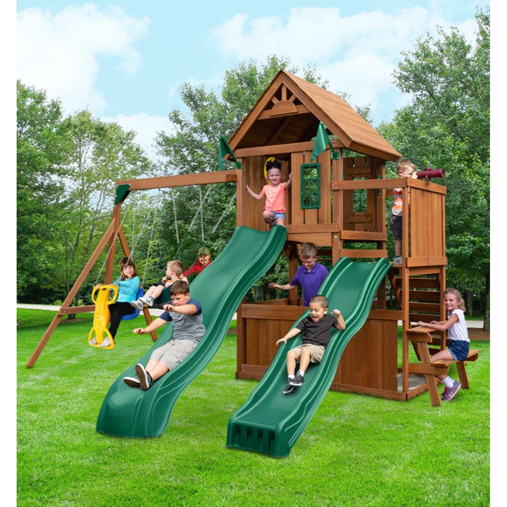 Swing-N-Slide Knightsbridge Deluxe Wooden Outdoor Swing Set Nibeza Style
