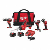 MILWAUKEE Cordless Tool Combination Kit: 4 Tools, 18 V DC Volt, Battery Included, M18™, M18™, 2PYZ8 Nibeza Style