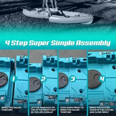 Reel Yaks Raptor Modular Fishing Kayak – 9.5ft Lightweight Sit On Top Kayak for Adults & Youth – Stable & Portable, Ideal Space-Saving Design for Travel – 380lbs Capacity Nibeza Style