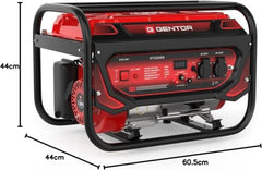 GENTOR Noodstroom Generator, Petrol, 2200 W, 7.0 pcs, 4-stroke engine, 2 x 230 V, 1 x 12 V, Pull start, for camping Nibeza Style