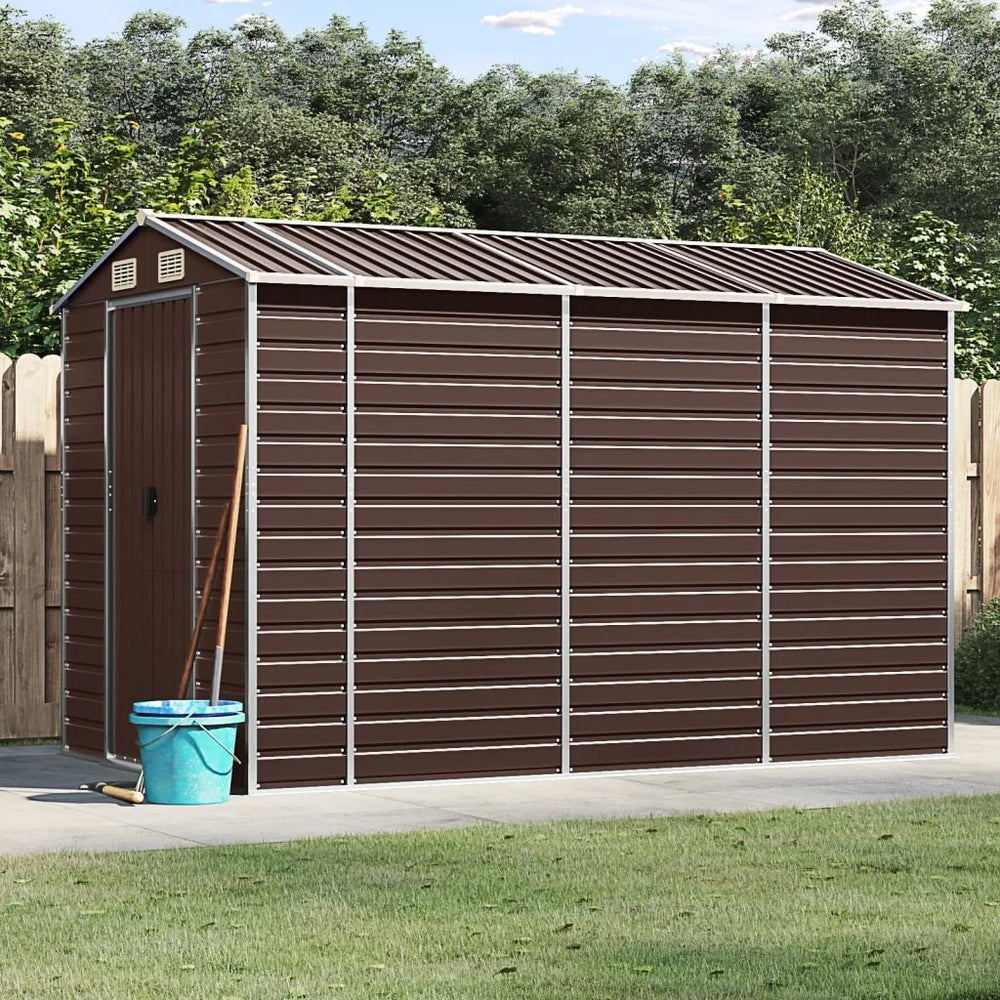 Garden Shed 191x300x198 cm Galvanised Steel Nibeza Style