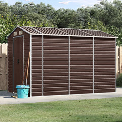 Garden Shed 191x300x198 cm Galvanised Steel Nibeza Style