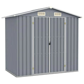 vidaXL Garden Shed 205x129x183 cm Galvanized Steel Nibeza Style