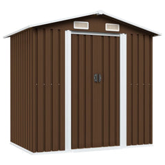 Brown steel garden shed 204x132x186 cm Nibeza Style
