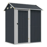 Vidaxl Garden Shed 192×152.5x237cm Galvanized Steel Nibeza Style