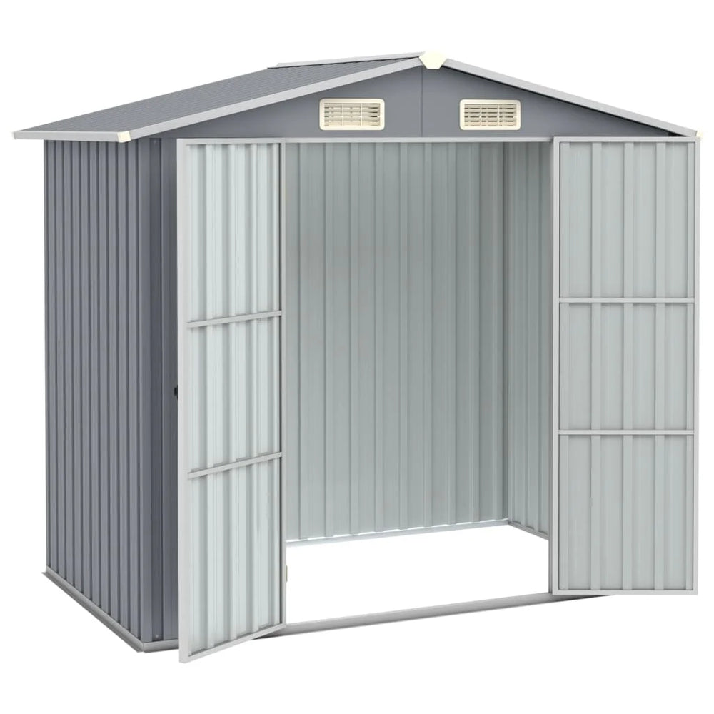 vidaXL Garden Shed 205x129x183 cm Galvanized Steel Nibeza Style