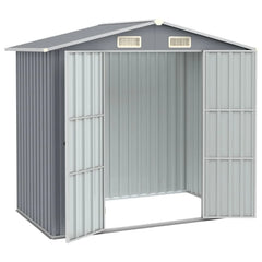 vidaXL Garden Shed 205x129x183 cm Galvanized Steel Nibeza Style