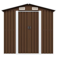 Brown steel garden shed 204x132x186 cm Nibeza Style