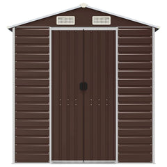 Garden Shed 191x300x198 cm Galvanised Steel Nibeza Style