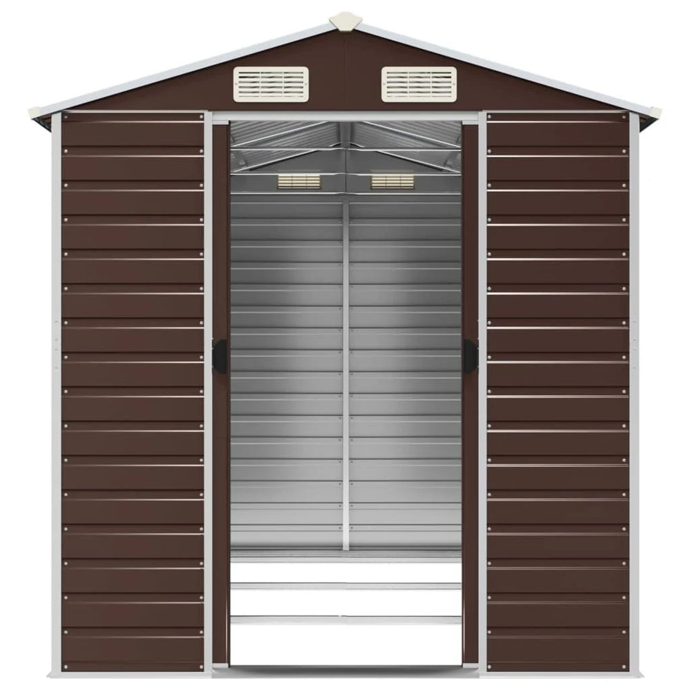 Garden Shed 191x300x198 cm Galvanised Steel Nibeza Style