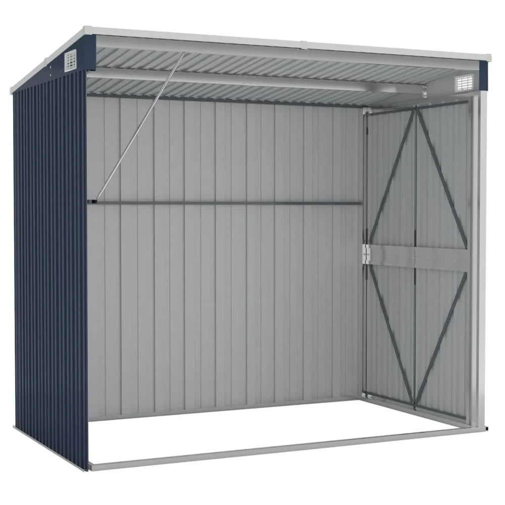 Brown wall-mounted garden shed 118x194x178 cm in galvanized steel Nibeza Style