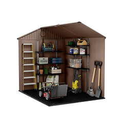 Keter Darwin 8X6 Ft Apex Plastic 2 Door Shed With Floor & 1 Window Nibeza Style