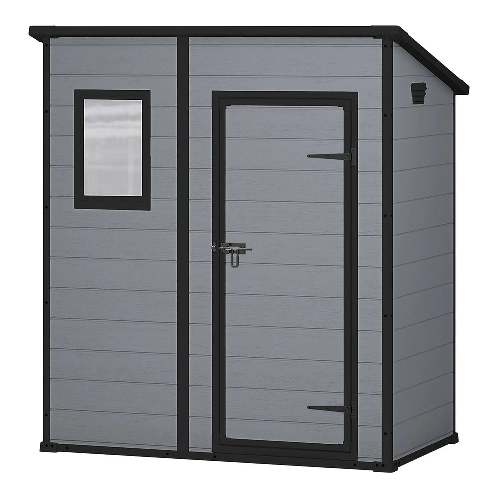 Klikstrom Senner 6X4 Ft Pent Grey Metal Shed With Floor & 1 Window Nibeza Style