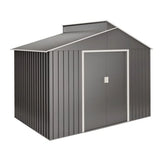 Lättsta 5.44m2 metal garden shed in premium metallic grey Nibeza Style