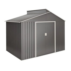 Lättsta 5.44m2 metal garden shed in premium metallic grey Nibeza Style