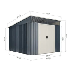 Slevik 6.6 m2 metal garden shed Nibeza Style
