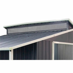 Gardiun Nottingham Metal Shed with Porch 3.78 m² Exterior 129x293x229 cm Galvanized Steel Anthracite Grey Nibeza Style