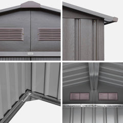 Metal garden shed with anchoring kit, 5.9m² Nibeza Style