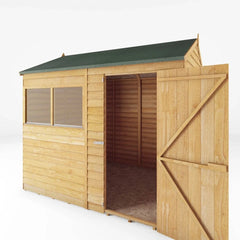 Mercia 8X6 Value Overlap Dip Treated Reverse Apex Shed With Installation in One Colour Nibeza Style